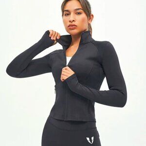 New FIRMABS ZIP-UP SPORTS JACKET Stand Up-Collar Black M